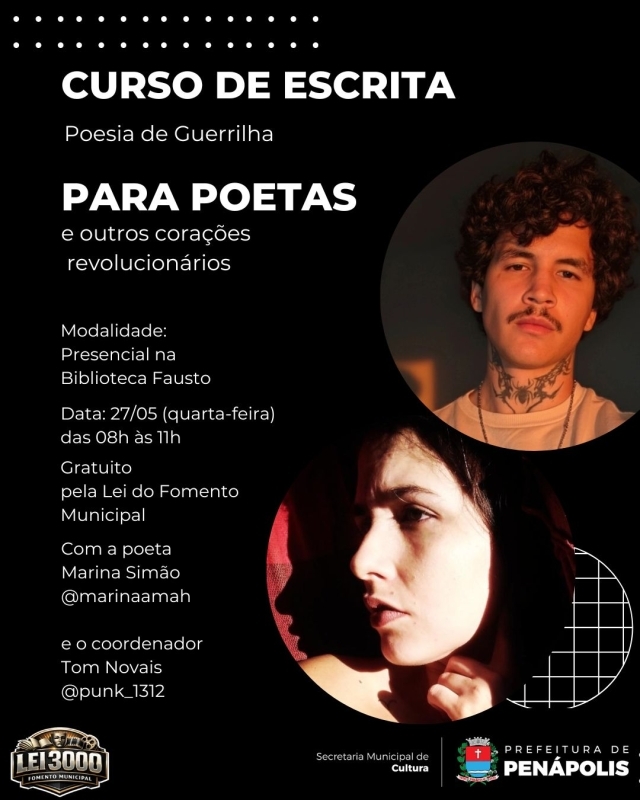 Noticia inscricoes-abertas-para-curso-de-escrita-poesia-de-guerrilha